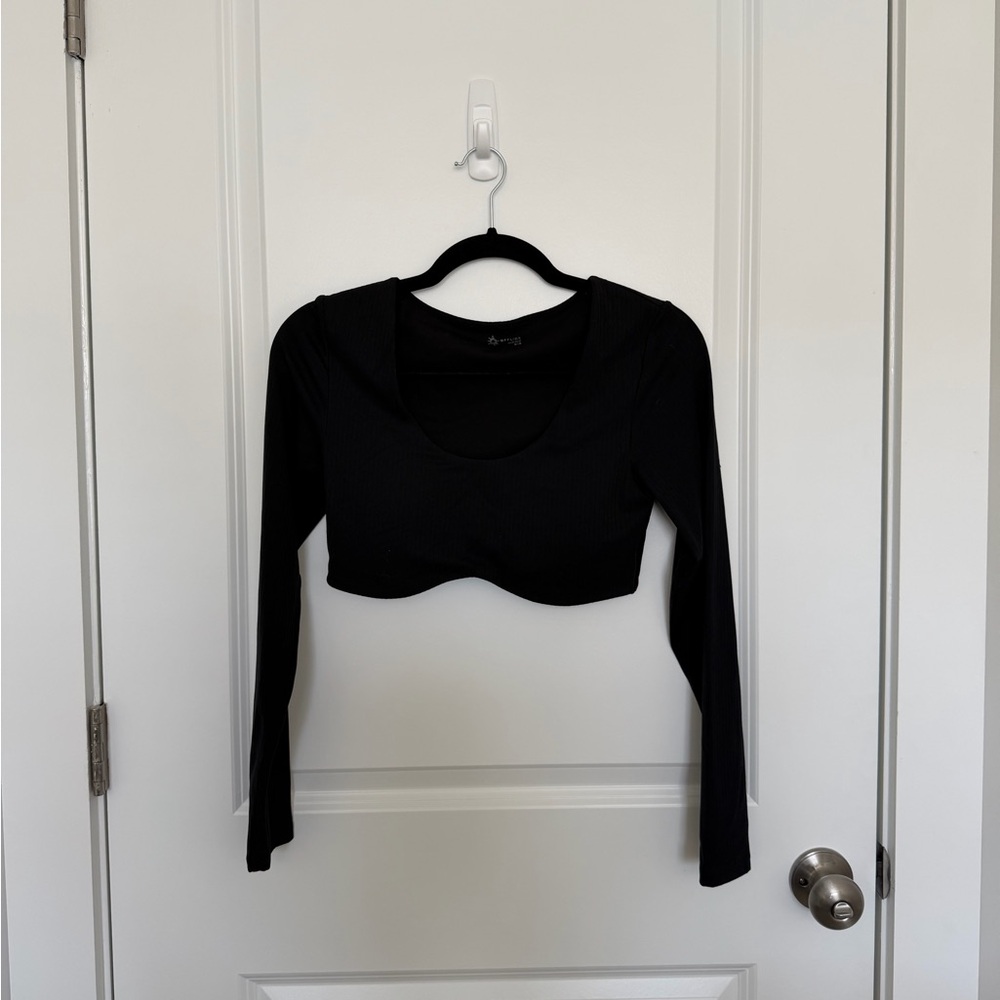 Offline by Aerie Real Me Rib Long Sleeve Bra Top